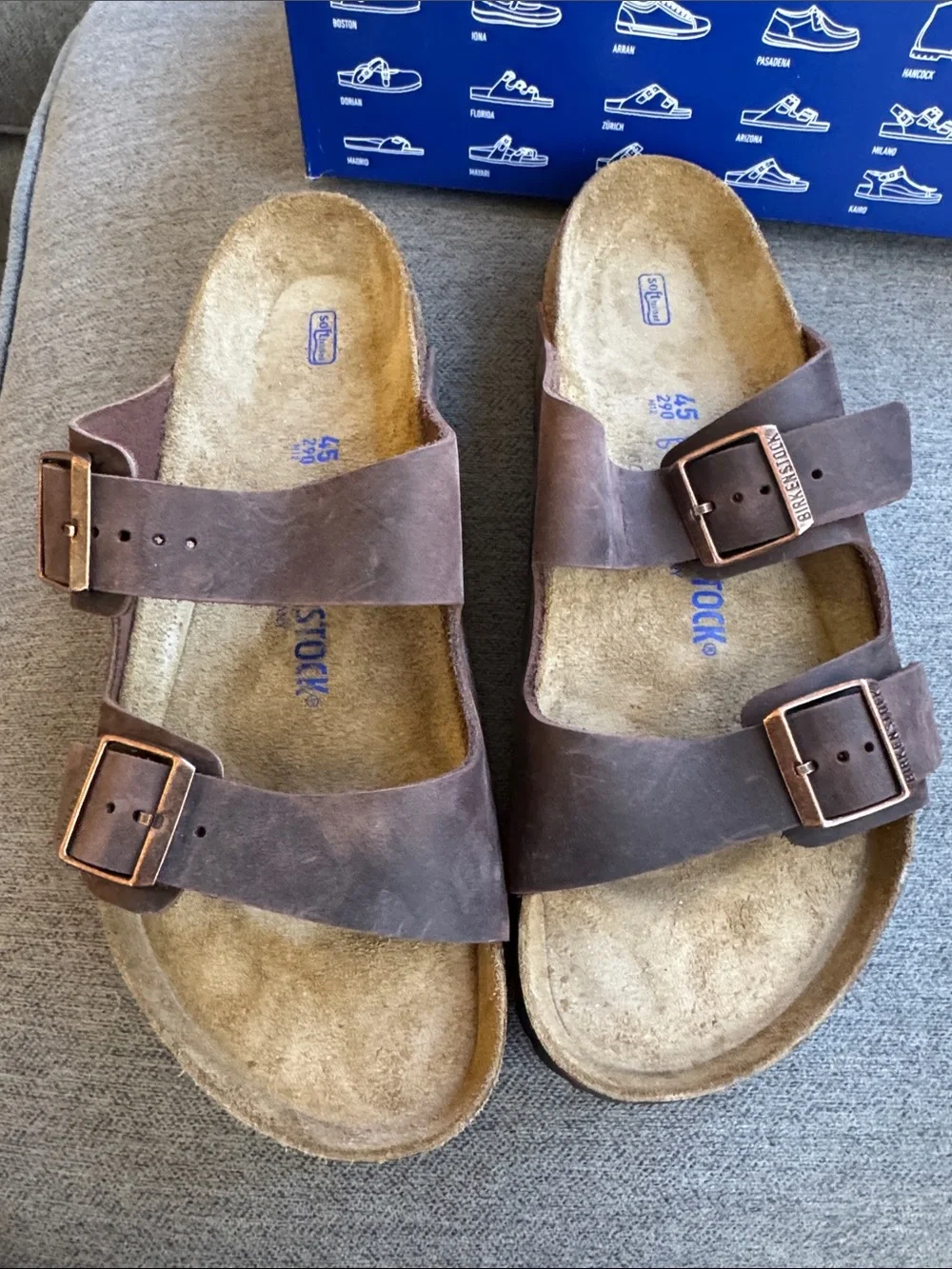 Birkenstock Brown Leather Double-Buckle Sandals